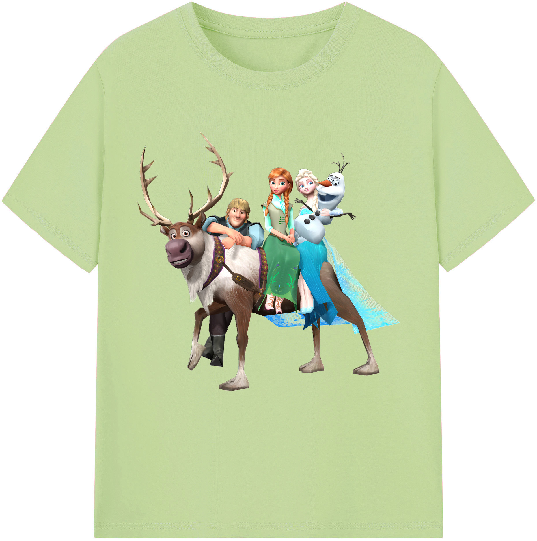 （画像用） アナと雪の女王 アンナ エルサ Frozen Anna Elsa 綿100％半袖Tシャツ（フロントプリント）